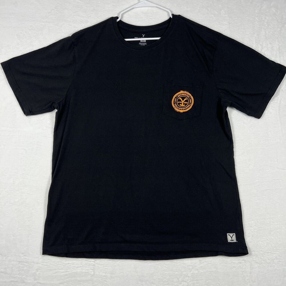 Yellowstone Dutton Ranch T-Shirt Mens Size XXL Black Pocket Tee TV Show Merch
